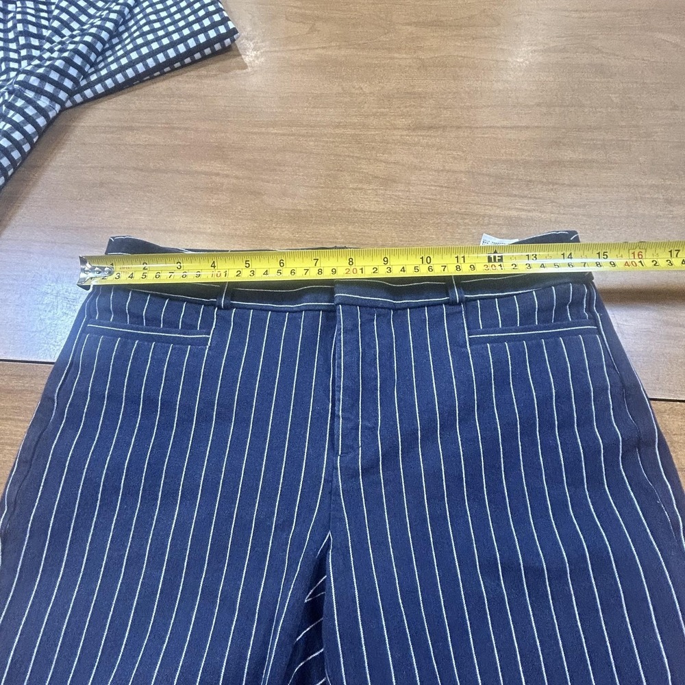 Set 2 Banana Republic Sloan Pants Womens 4 4P Blue Stripe Check Stretch Work - Picture 6 of 12